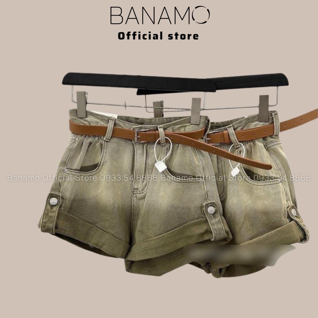 Quần short jeans nữ loang màu gấu gập hottrend thời trang jeans nữ loang màu 663