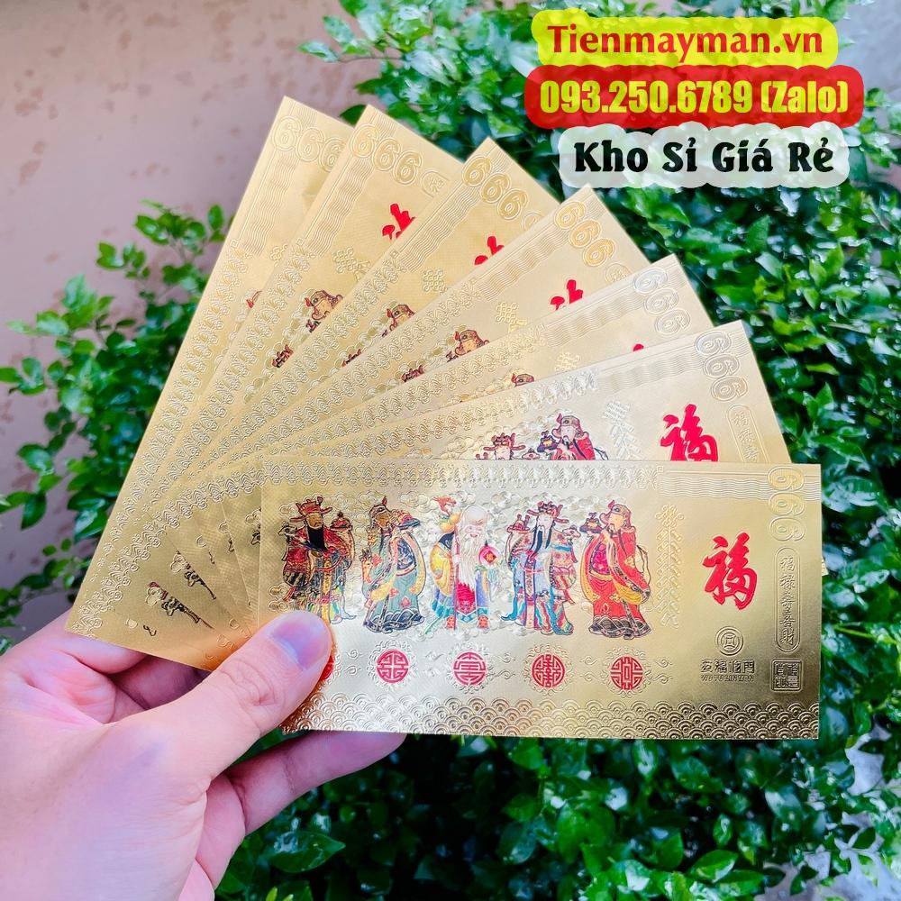 Tờ Ngũ Phúc Lâm Môn Phong Thủy May Mắn Chiêu Tài Lộc-Chất Liệu Plastic Mạ Vàng
