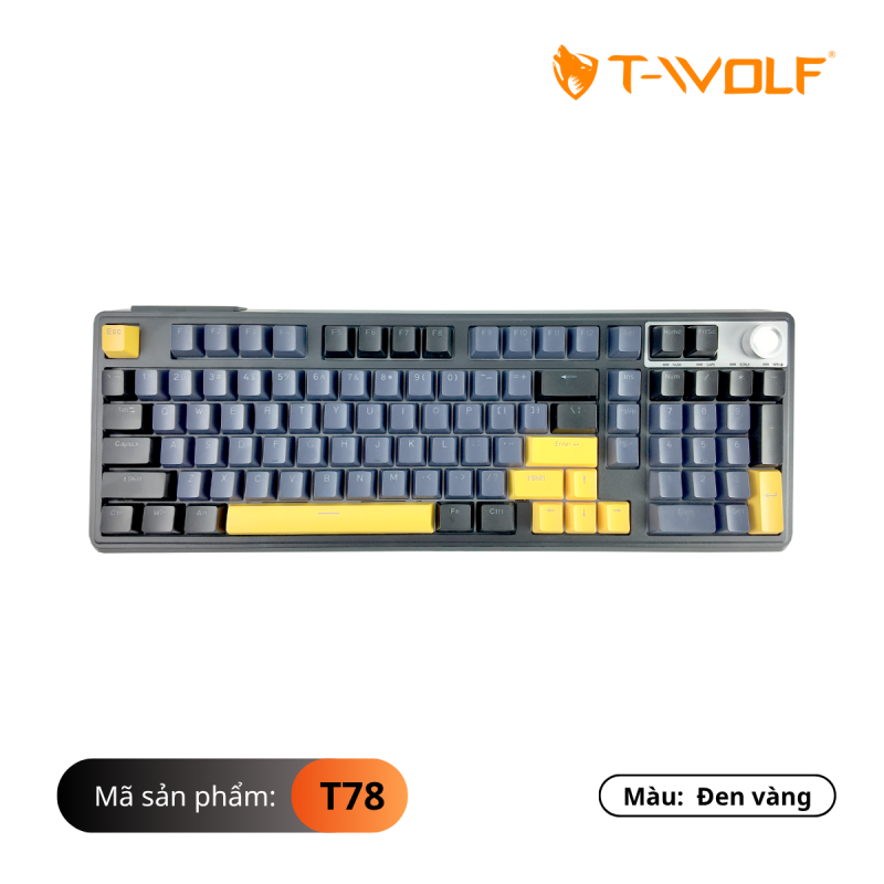 Bàn Phím Cơ Không Dây T-WOLF T78 Red Switch – Hàng Chính Hãng