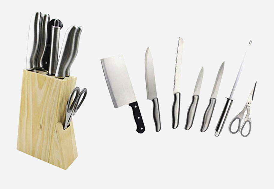 BỘ DAO 8 MÓN ĐẾ GỖ GOODLIFE MK80