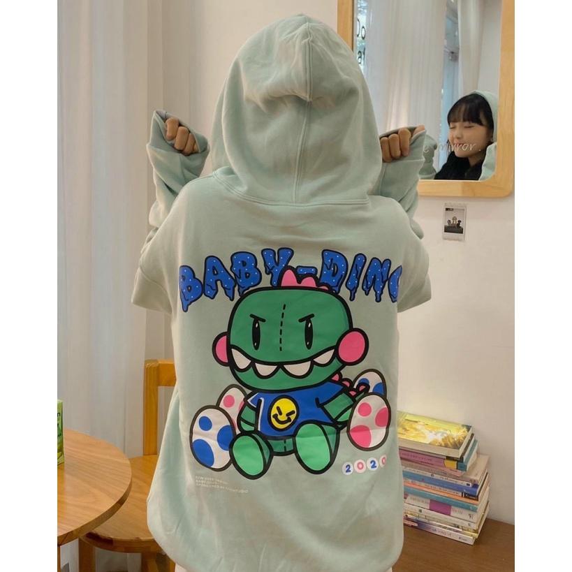 Hình ảnh Áo hoodie, áo khoác hoodie Nỉ Nữ cực đẹp In KhủNG Long Baby TP726