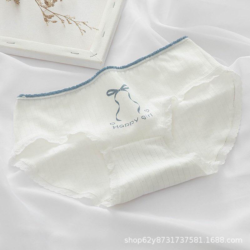 Quần lót cotton nữ mẫu kẻ xanh mint