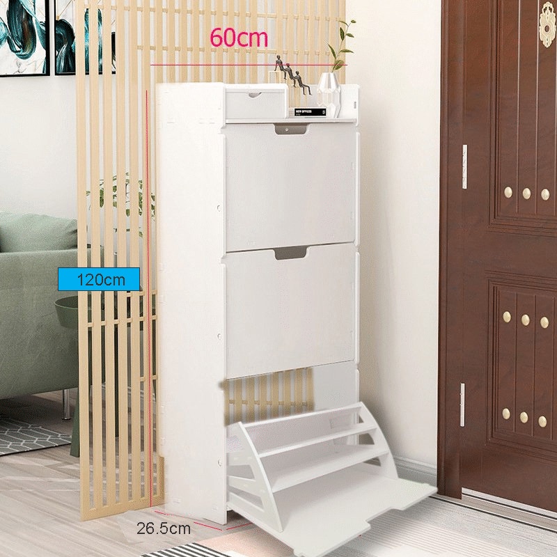 Tủ Giầy Lắp Ghép Thông Minh Cỡ Lớn Cánh Lật Chất Liệu Gỗ Nhựa Chống Nước Không Ẩm Mốc, Tủ Đựng Giày 3 Tầng 3 Lớp Sức Chứa 27-36 Đôi Giày Dép _Lốc Xoáy
