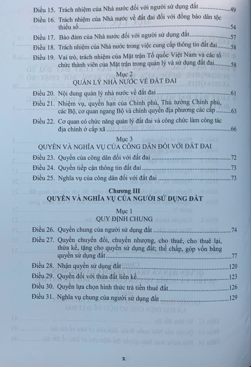 Chỉ dẫn tra cứu áp dụng Luật Đất Đai số 31/2024/QH15 được sửa đổi, bổ sung bởi luật số 43/2024/QH15