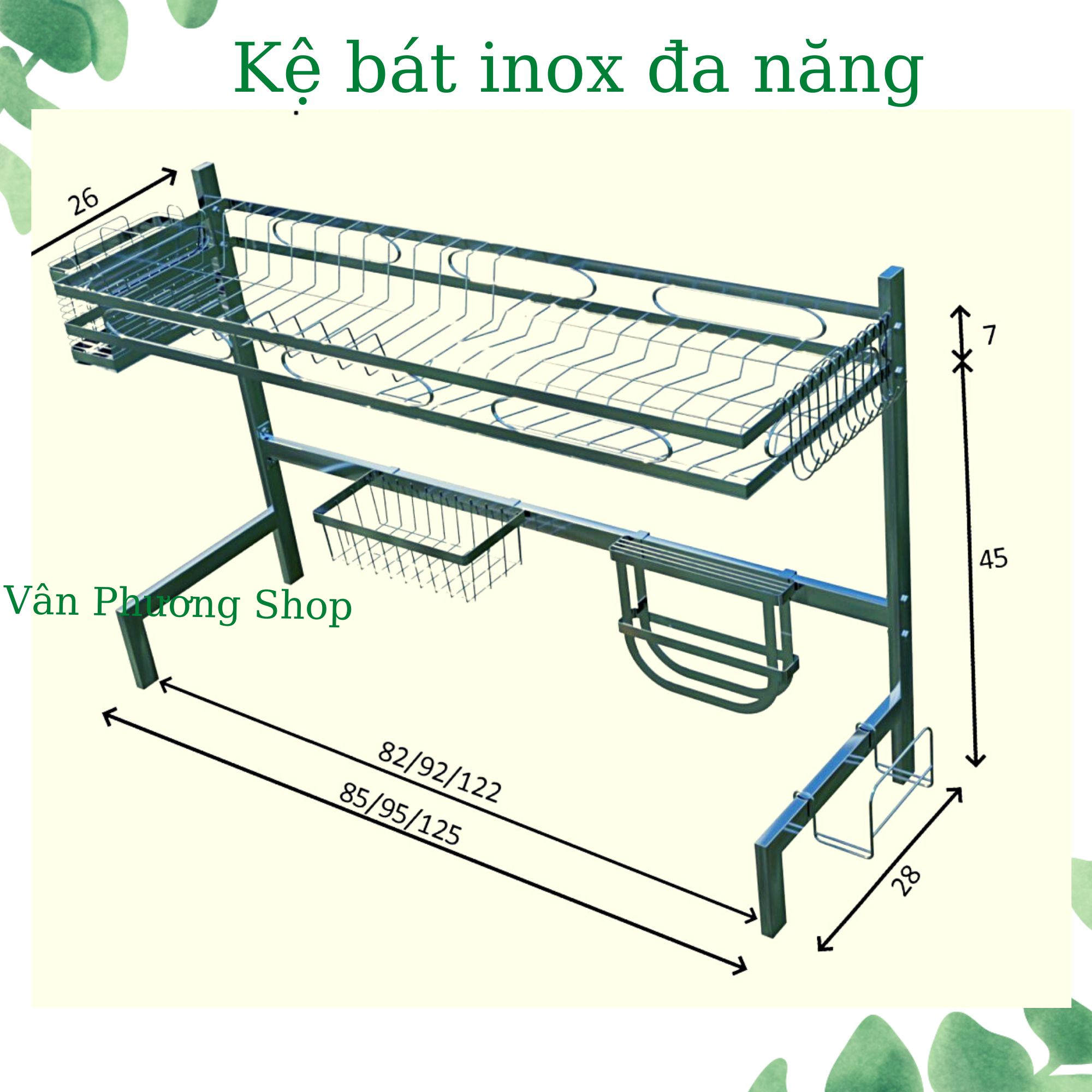 Kệ Để Chén Bát Đa Năng Inox Không Gỉ