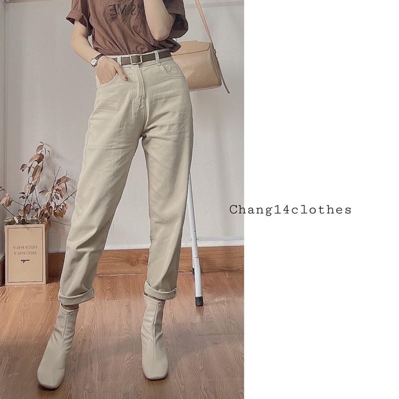 Quần baggy kaki form chuẩn size 3 màu nâu trắng đen
