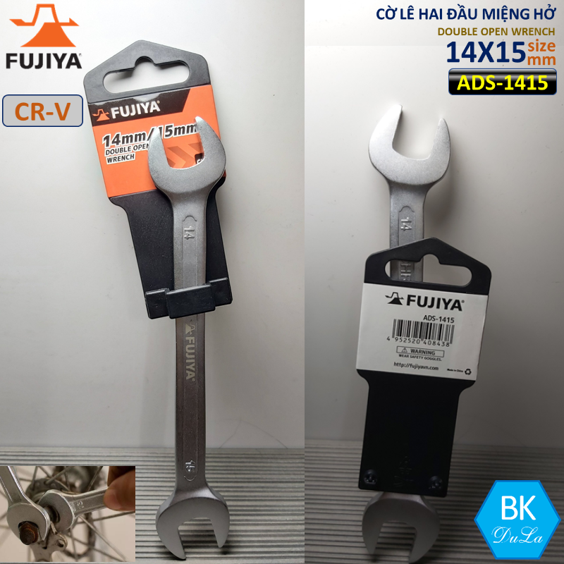 Cờ lê hai đầu miệng hở 14x15mm Fujiya Công nghệ Nhật Bản ADS-1415 Genuine Thép CR-V