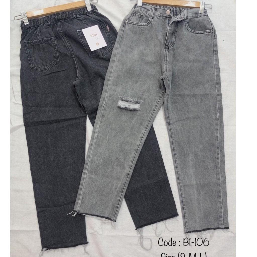 Quần jean nữ baggy King168, quần nữ co dãn nhẹ mẫu THU52