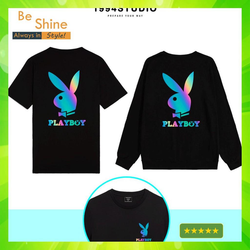 Áo Sweater Unisex Form Rộng Họa Tiết Phản Quang Sweater Nỉ Cổ Tròn Logo Phát Sáng Thời Trang Nam Nữ beSHINE