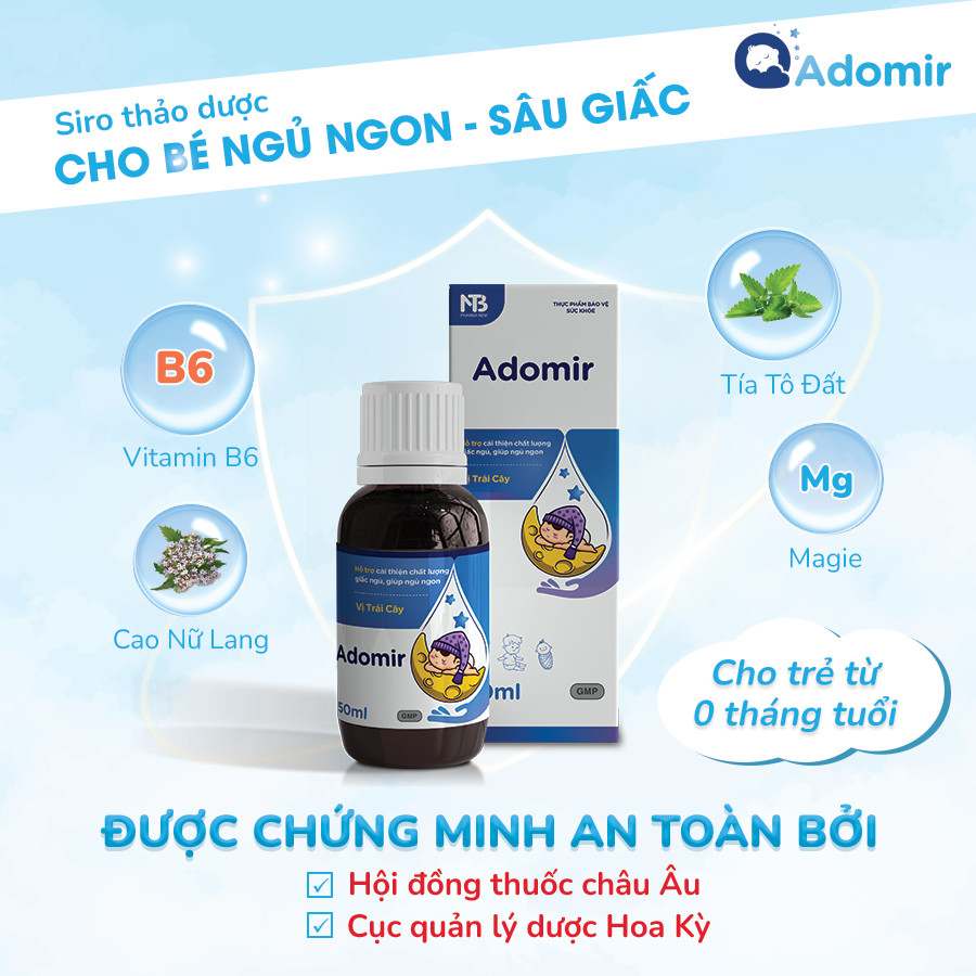 Siro Adomir - Giúp Bé Yêu Ngủ Ngon, Sâu Giấc