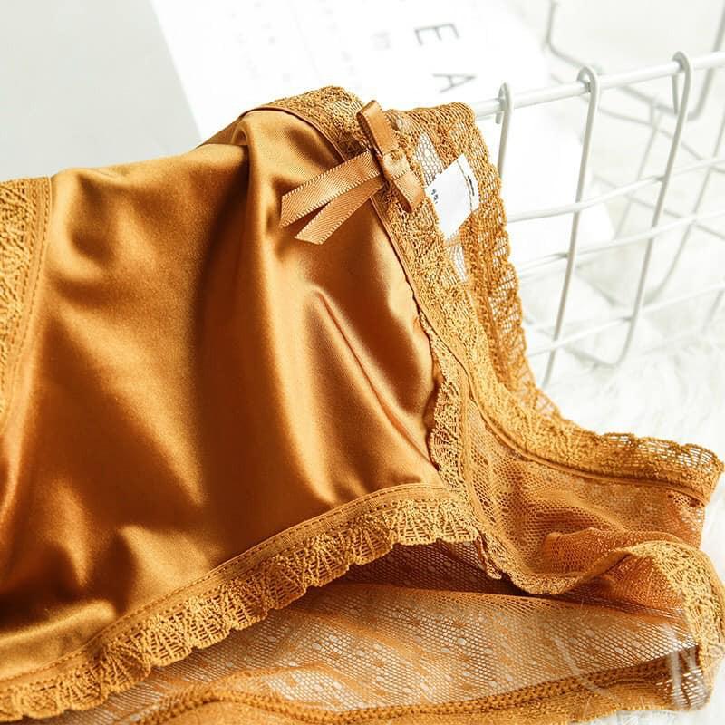LỐ 10 QUẦN LÓT REN PHỐI LỤA NƠ TRƯỚC SEXY MÃ 266