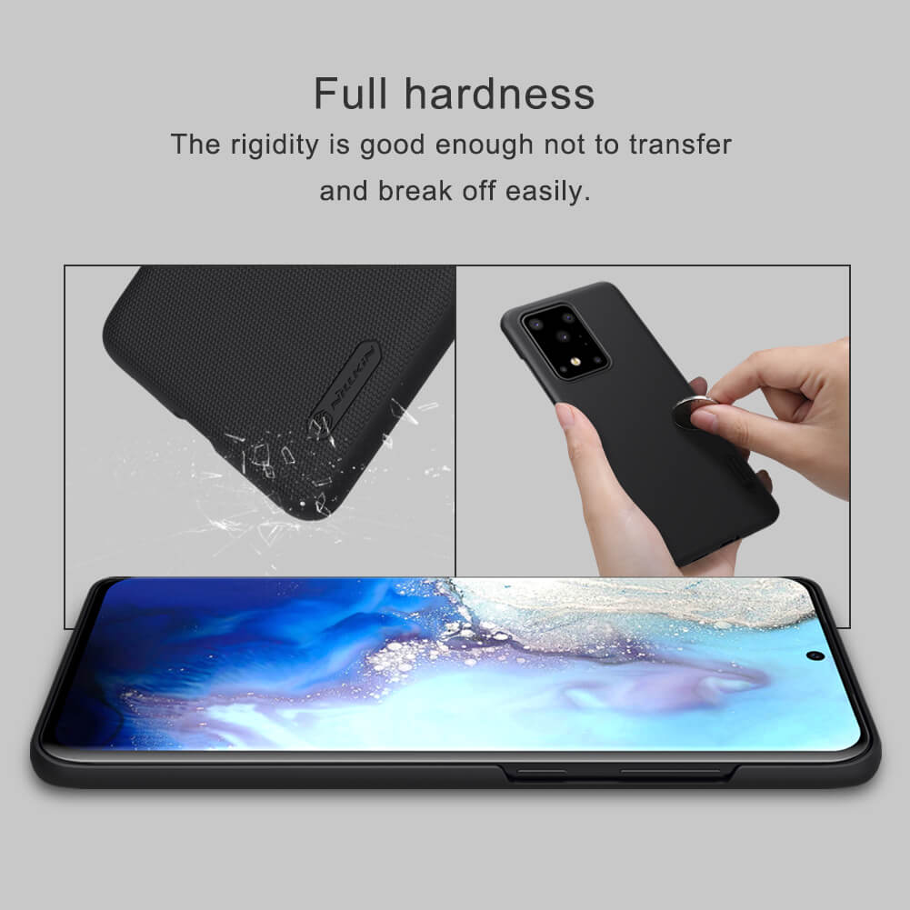 Ốp Lưng Sần chống sốc cho Samsung Galaxy S20 Ultra hiệu Nillkin Super Frosted Shield (Đính kèm giá đỡ hoặc miếng dán từ tính) - Hàng Chính Hãng