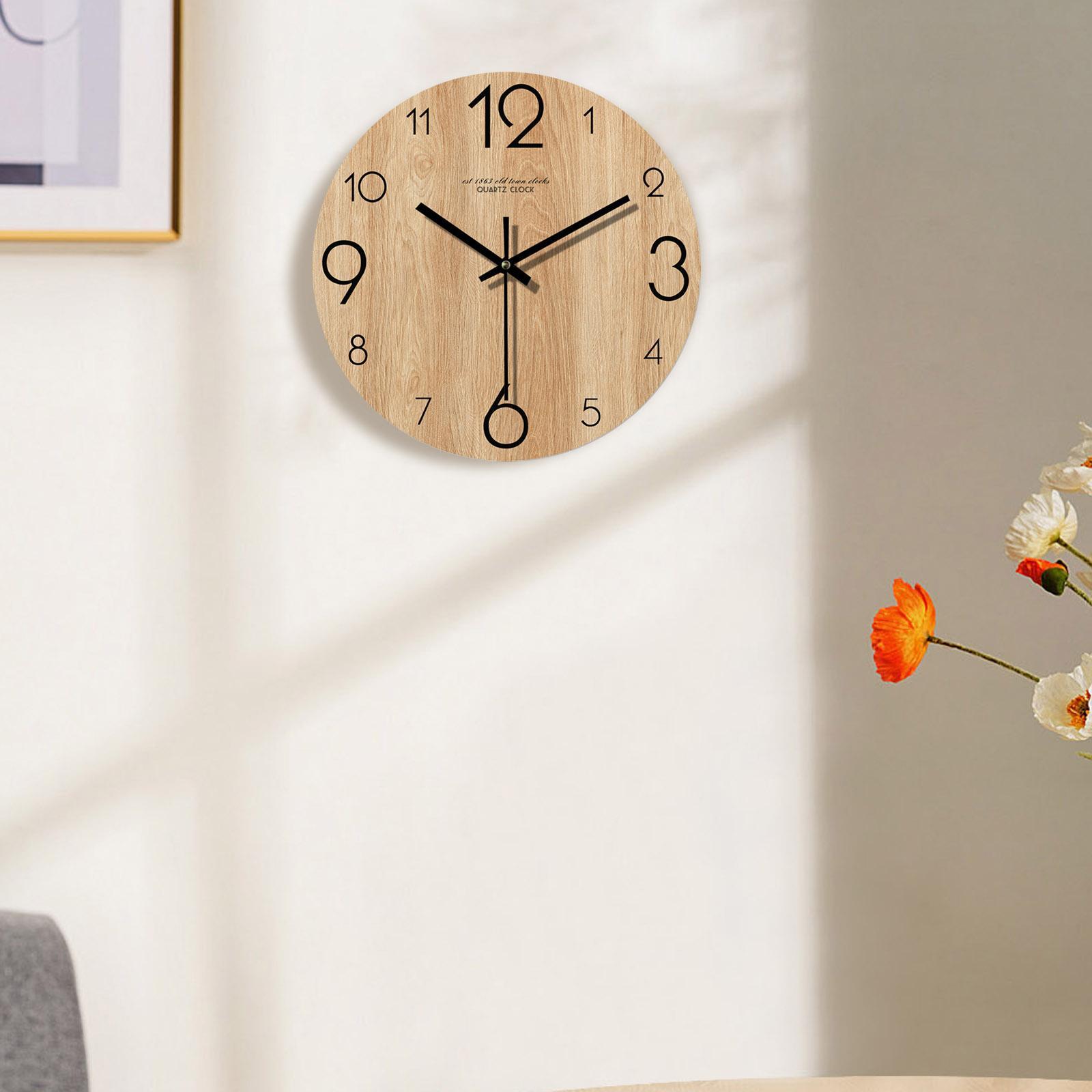 Wall Clock 12inch Fashion Non Ticking Clock for Bedroom Living Room Home