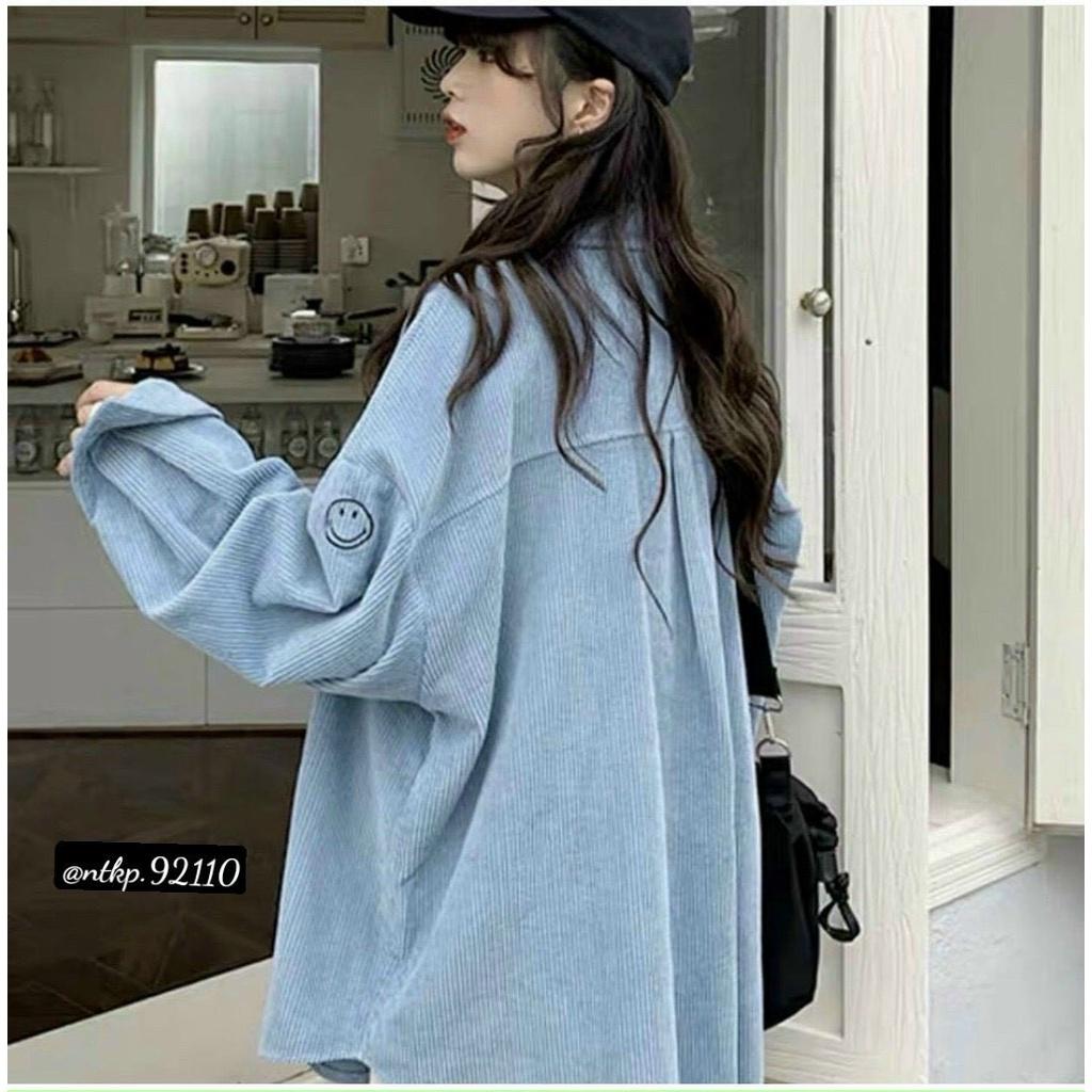 ÁO KHOÁC KAKI NHUNG MẶT CƯỜI FORM RỘNG SIÊU TO SIÊU CÁ TÍNH