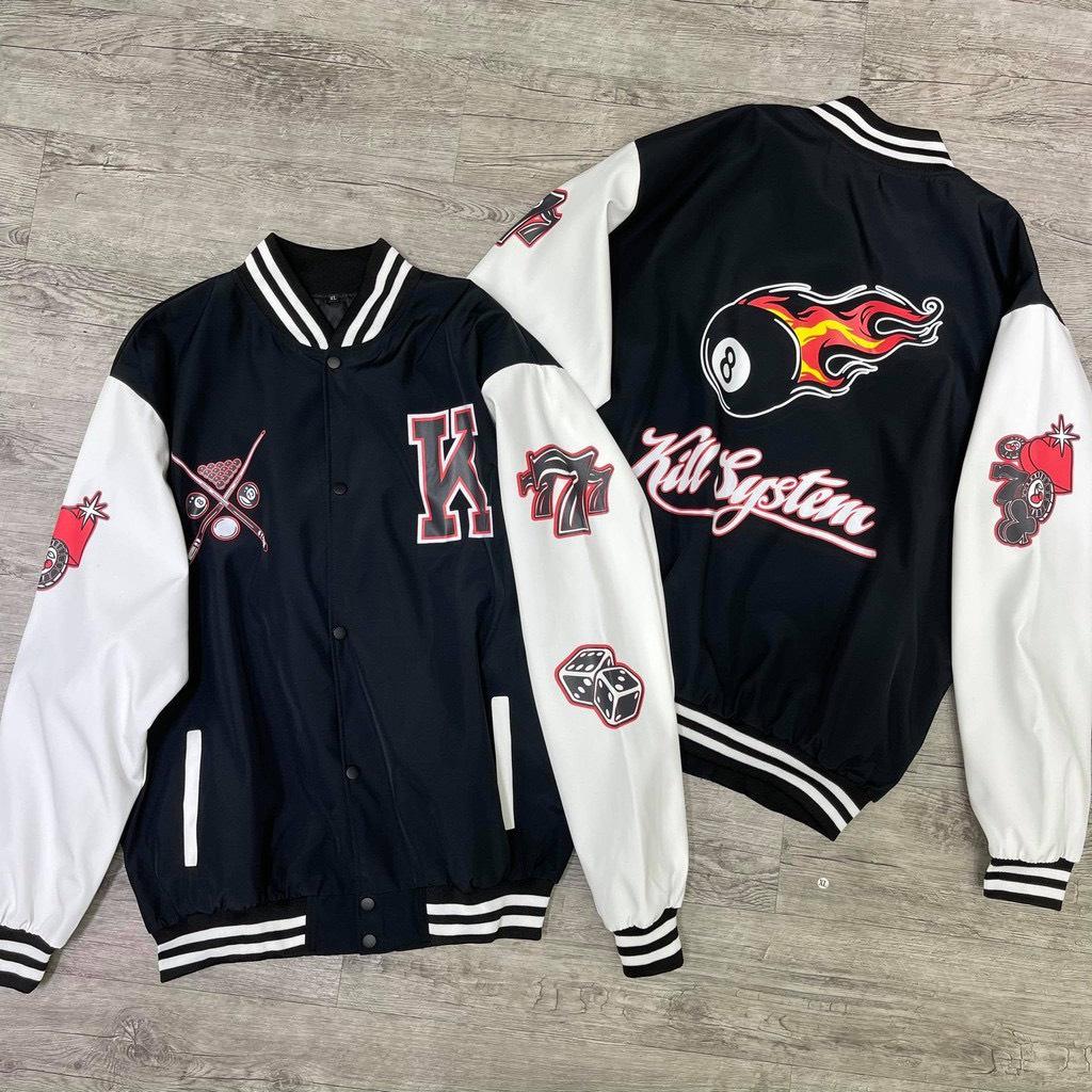 Áo Khoác Dù Bomber Varsity Kill System Unisex Nam Nữ from rộng