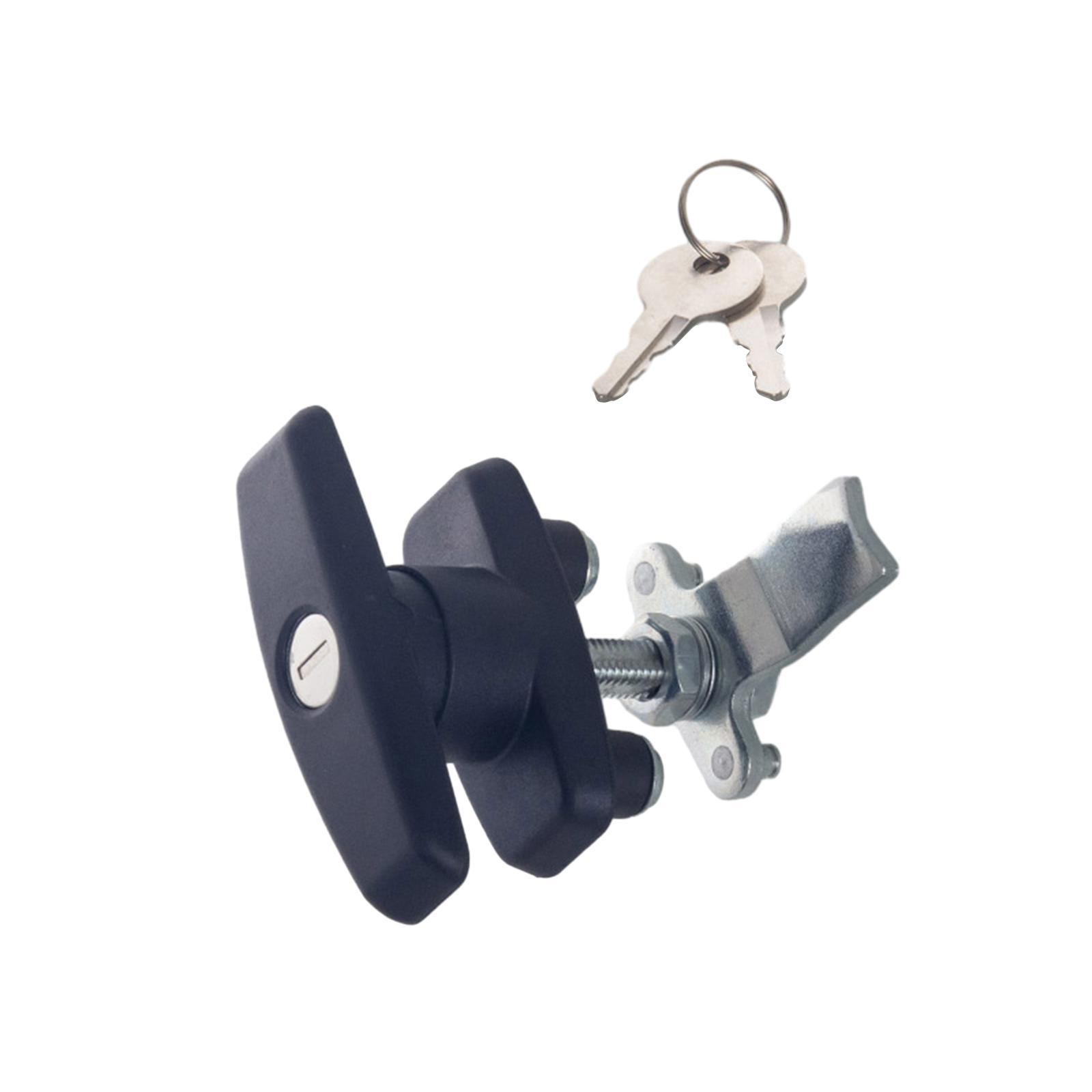 T Handle Door Lock Latch, Shed Door Lock with Keys, Heavy Duty Locking Latch for Trailer, Tool Case, Distribution Box