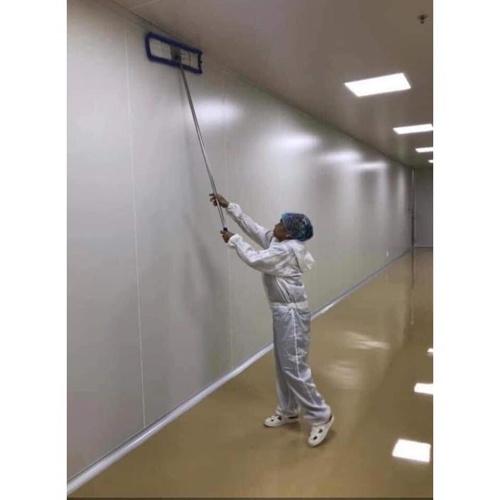 Cây lau nhà công nghiệp nùi San hô cán Inox thẳng dài 135 cm