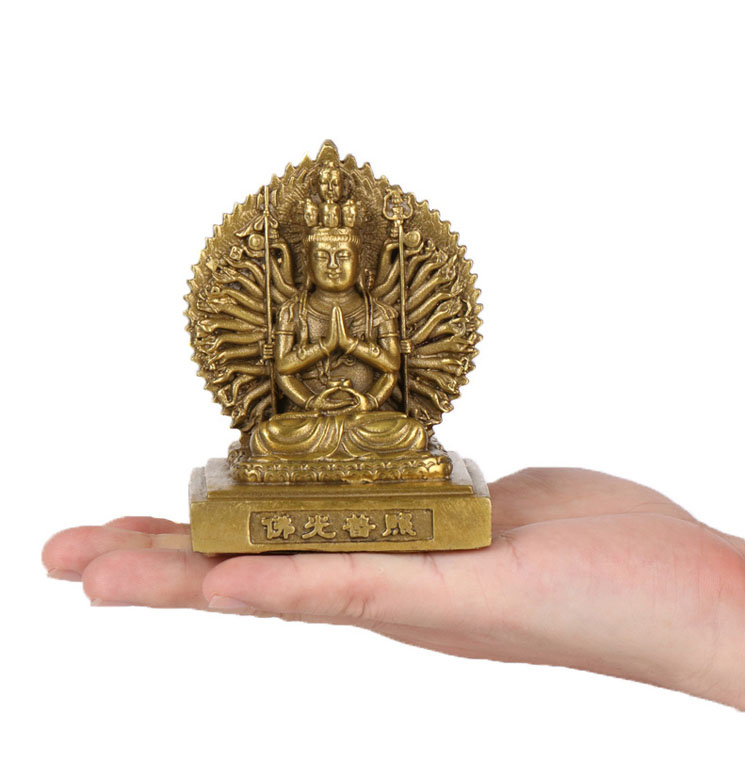 Tượng Tượng Phật Bà Nghìn Tay Nghìn Mắt hai mặt bằng đồng thau