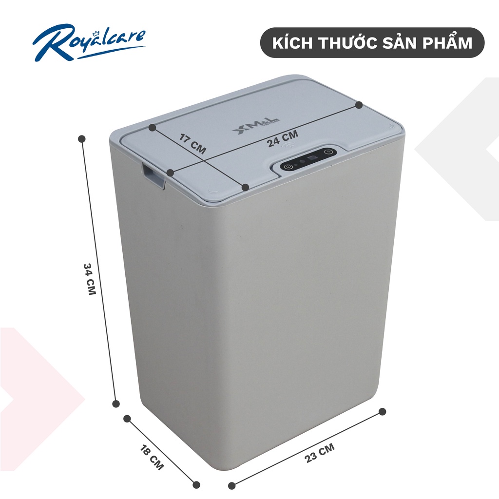 Thùng rác thông minh cảm ứng tự động Royal Care FH-2 chống nước, phong cách Hàn Quốc