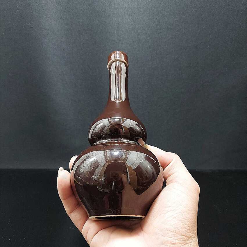 Nậm Rượu Hồ Lô Bát Tràng 350ML gốm men sứ cao cấp màu nâu đỏ - Bình Đựng Rượu Đẹp cho giới sành tửu chất lượng đảm bảo