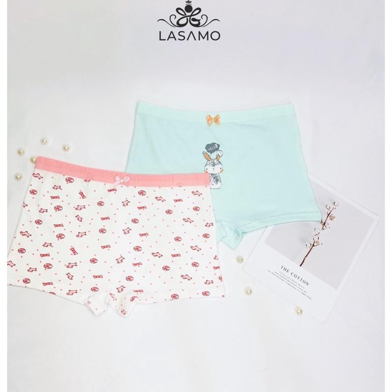 Set 2 chiếc quần chip bé gái, quần lót cho bé gái cotton cao cấp họa tiết Thỏ con dễ thương hãng LASAMO mã QLB013