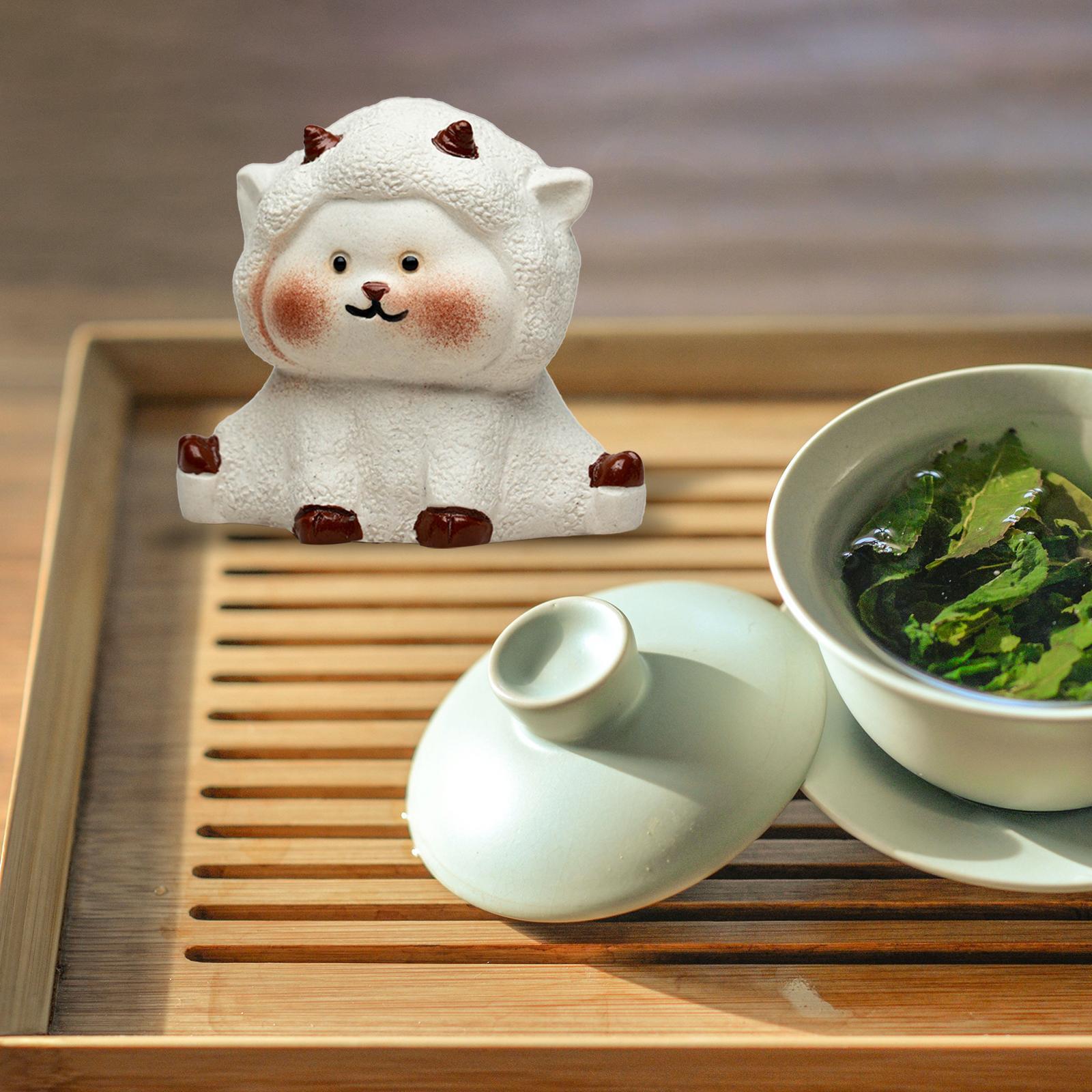 Tea Pet Ornament Art Sheep Statue for Tea Decoration Tea Accessories Bedroom