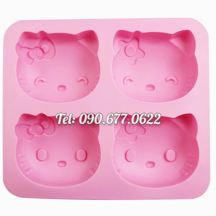 Khuôn silicone làm bánh, rau câu, socola 4 mèo Kitty – Mã số 1101