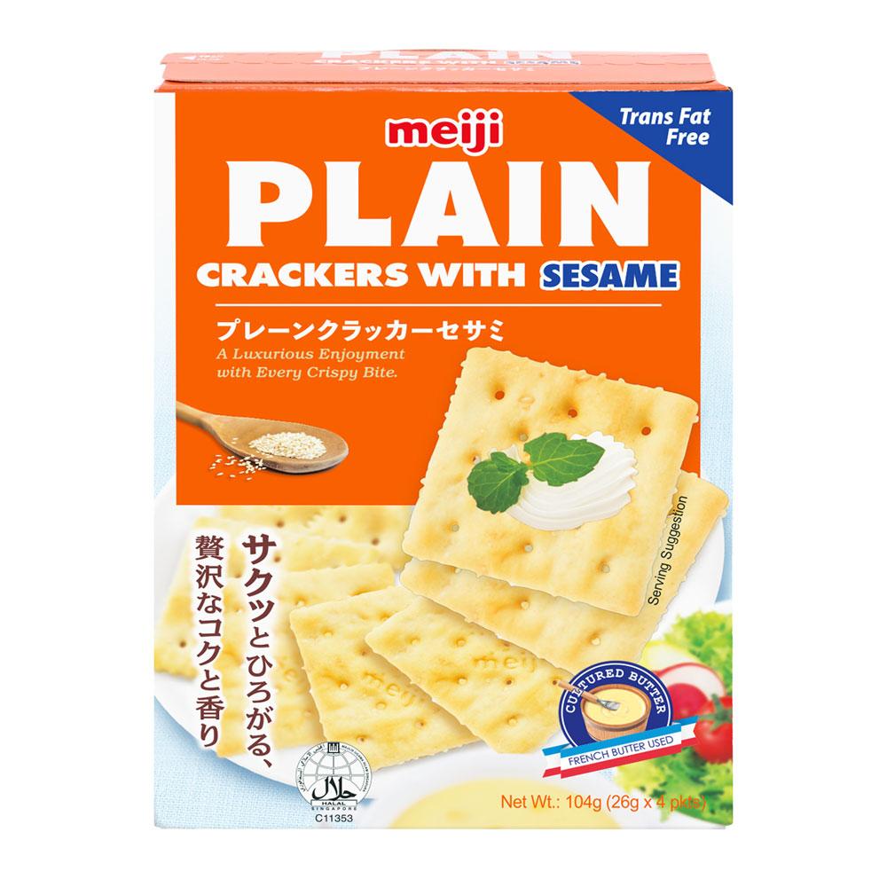 Bánh Meiji Plain Crackers With Sesame 104gr