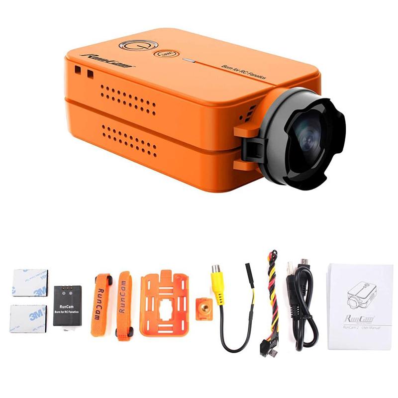 Runcam 2 Black Light Action Mini Outdoor Sport Driver quay video Máy quay video 1080p 60fps Ứng dụng Wi-Fi Ứng dụng thay thế pin