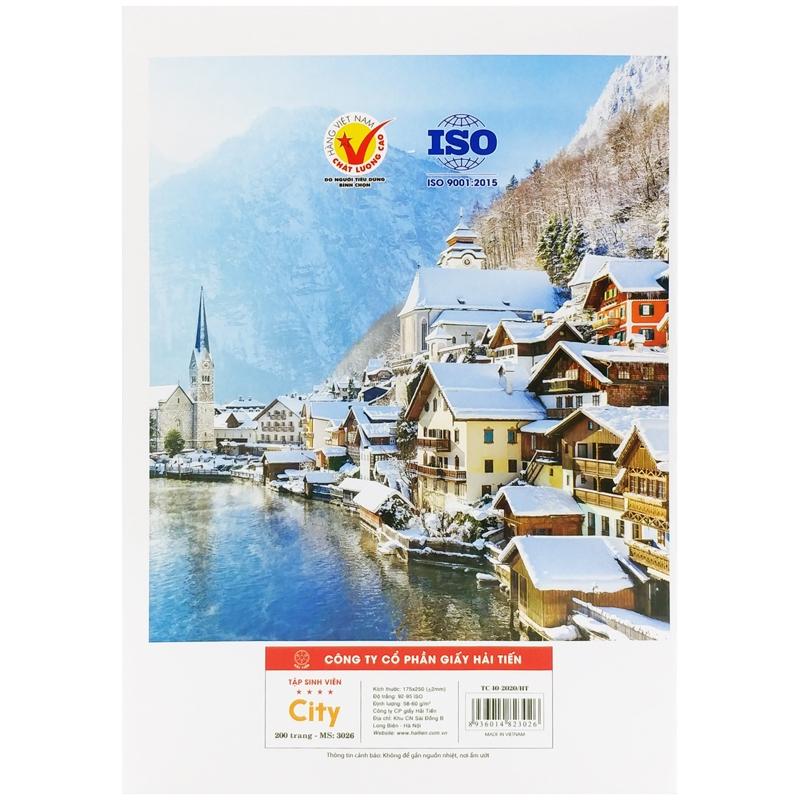 Combo 5 Tập Sinh Viên 4 Ly Ngang 200 Trang 60gsm City - Hải Tiến 3026 (Mẫu Màu Giao Ngẫu Nhiên)