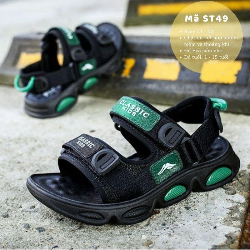 Sandal bé trai 1 - 15 tuổi quai hậu thời trang cao cấp phong cách Hàn Quốc ST49