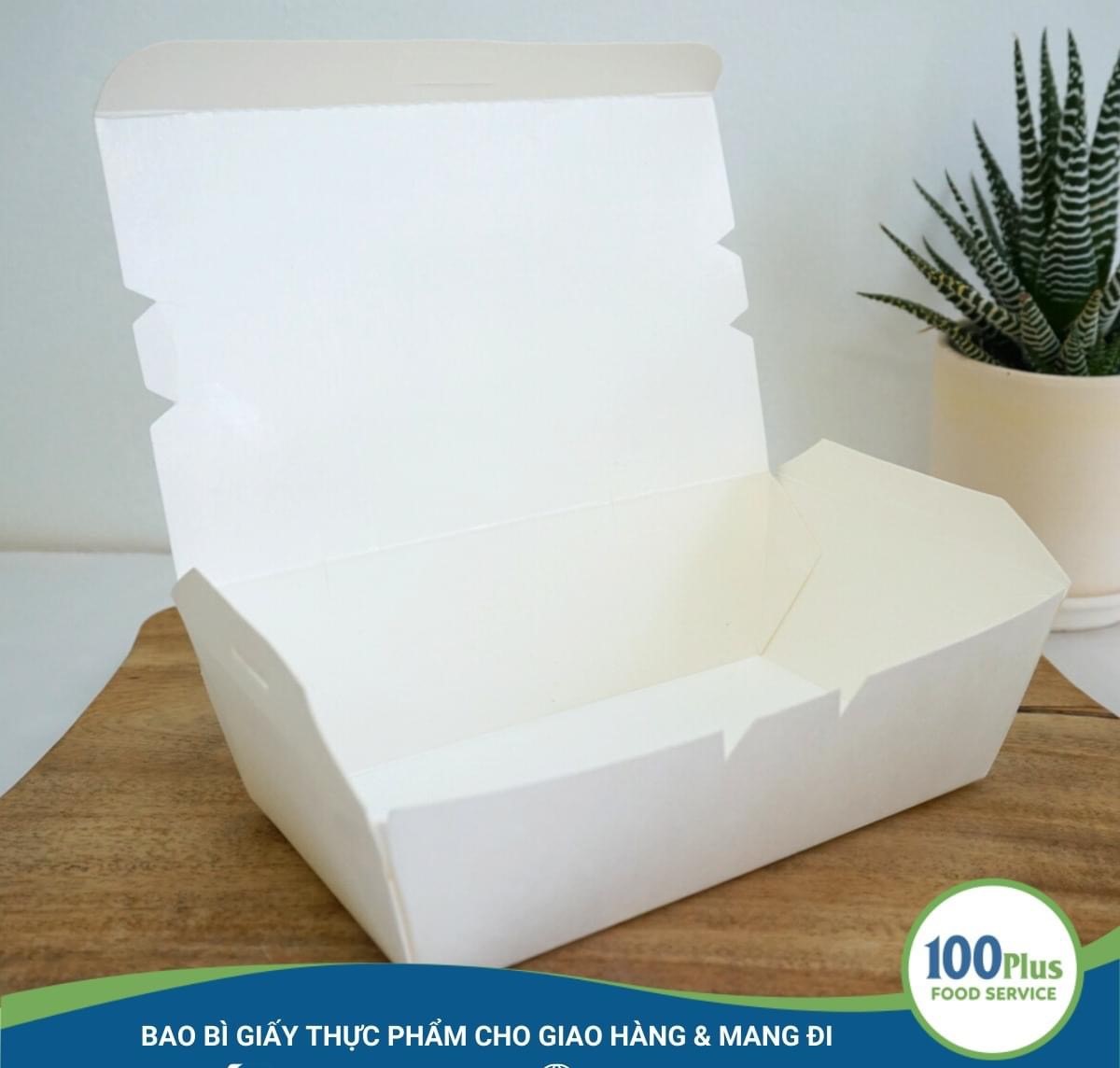 100 HỘP CƠM GIẤY TRẮNG