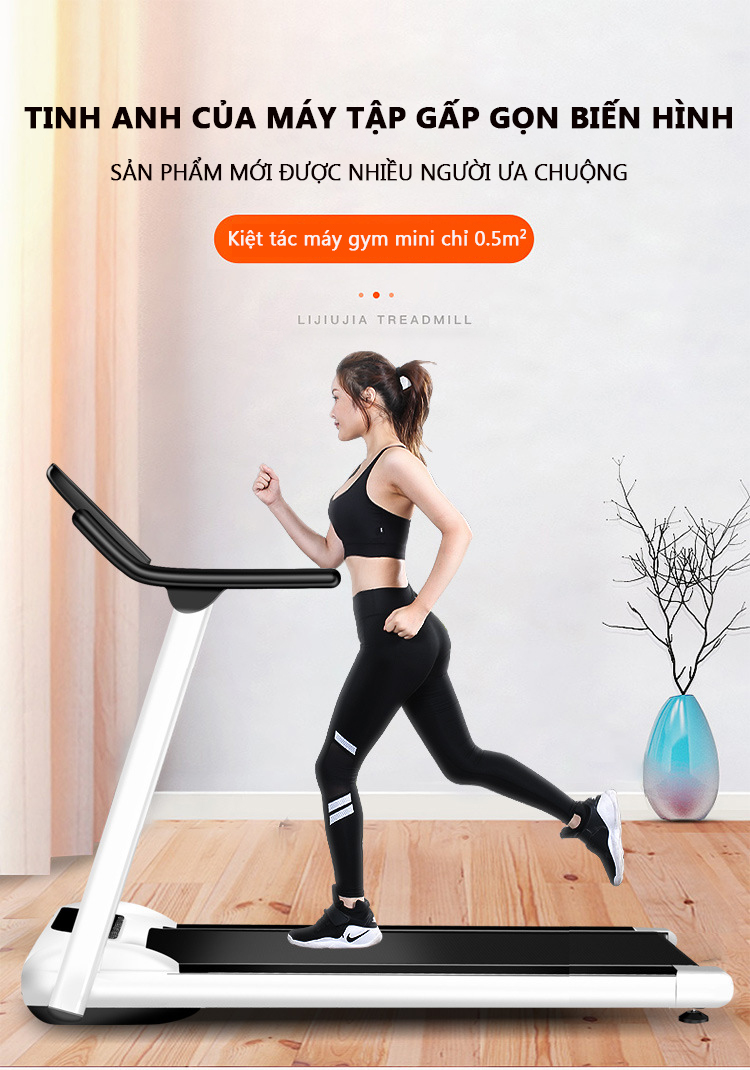 Máy chạy bộ trong nhà gấp gọn, máy chạy bộ điện SAIB hỗ trợ tập fitness