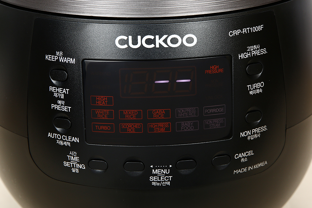 Nồi cơm áp suất điện tử Cuckoo 1.8 lít CRP-RT1008F/BKTSVNCV - Hàng chính hãng