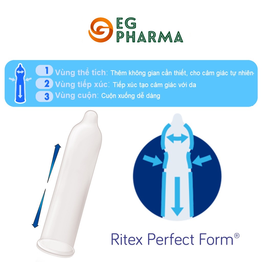 Bao cao su Ritex Magic nhạy cảm diệu kỳ, an toàn cho da nhạy cảm hộp 3 bao - Hàng nhập khẩu chính hãng