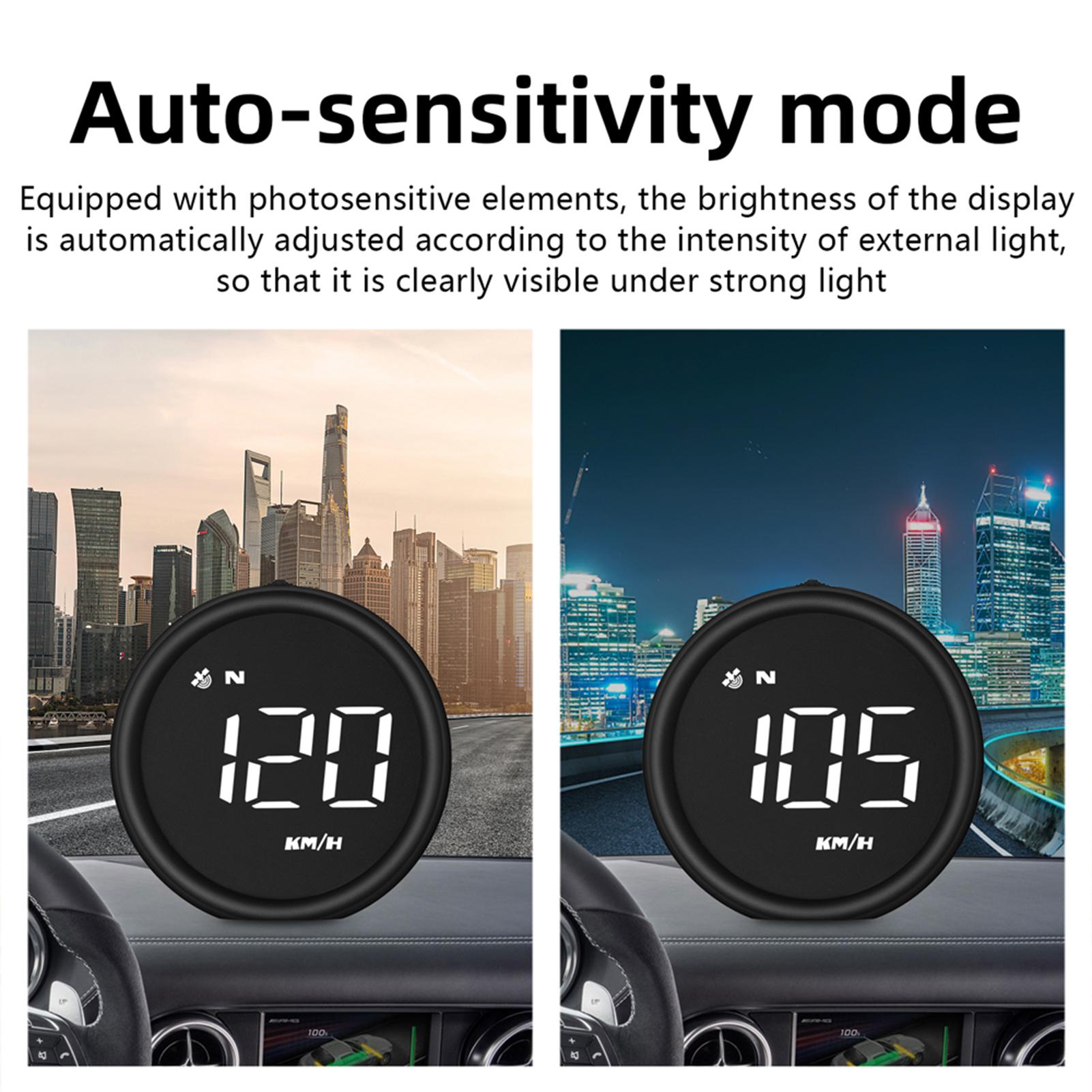 Car HUD Head Up Display GPS Speedometer with Speed, Overspeed Warning, Mileage Measurement, Fatigue driving reminder