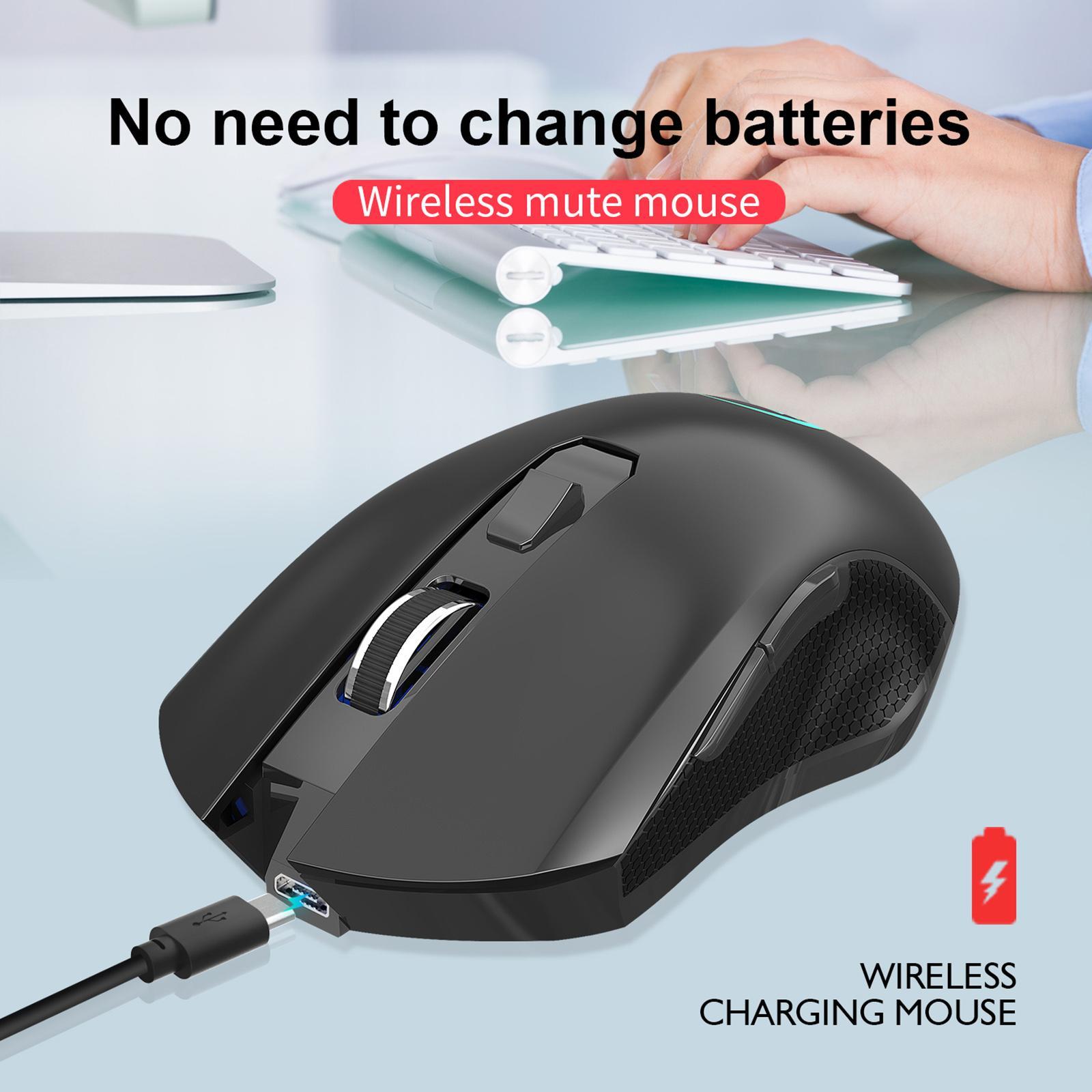 2.4G RGB Gaming Mouse 6 Button Rechargeable with USB Receiver