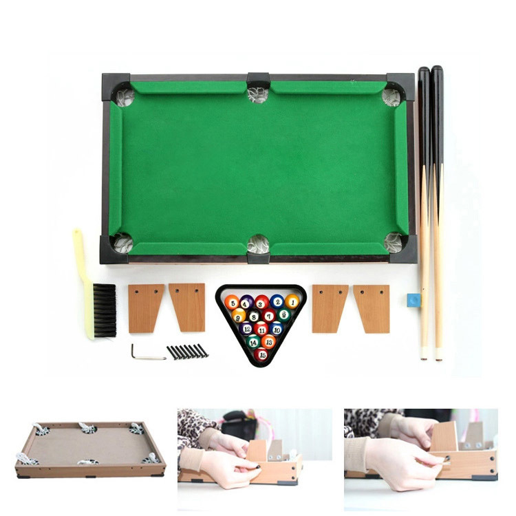 Đồ chơi bàn Bi-A bằng gỗ cỡ lớn 69x37cm Table Top Pool Table TTP-69 cho cả người lớn và trẻ nhỏ - Hàng chính hãng