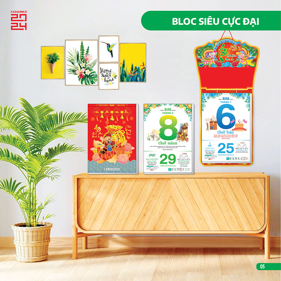 Lịch Bloc Siêu Cực Đại Đặc Biệt Trọn Bộ 2024 (35 x 50 cm) - (38 x 54 cm) - (30 x 40 cm)