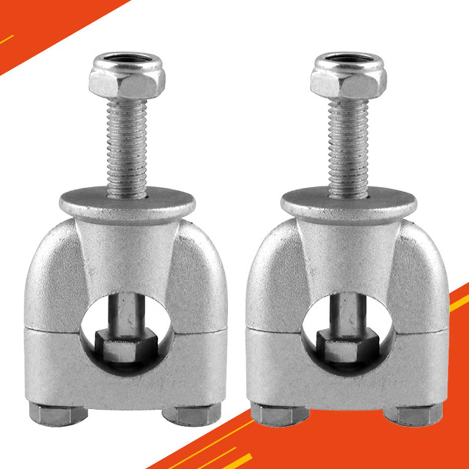 2pcs 7/8" 22mm Motorcycle Handlebar Handle Riser Bar Clamp Silver Durable