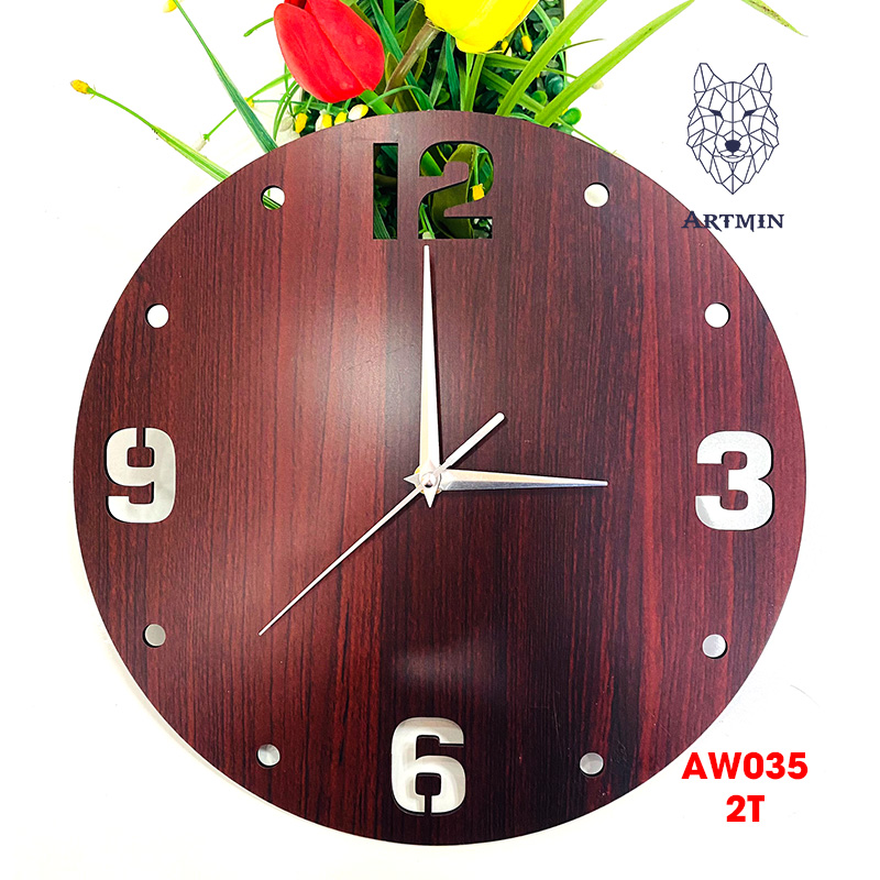 AW035 - Đồng Hồ Gỗ Decor Nhà Xinh Xắn – Đồng Hồ Treo Tường Trang Trí