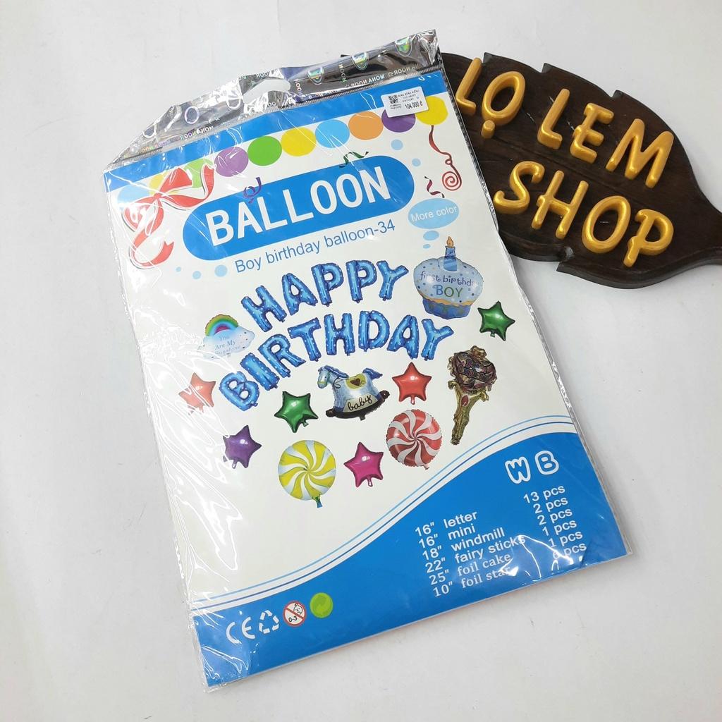 Set bóng trang trí sinh nhật cho bé trai bé gái HAPPY BIRTHDAY
