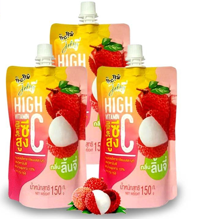 Combo 3 túi nước thạch Jelly Gumi Gumi Vitamin C vị vải 150g