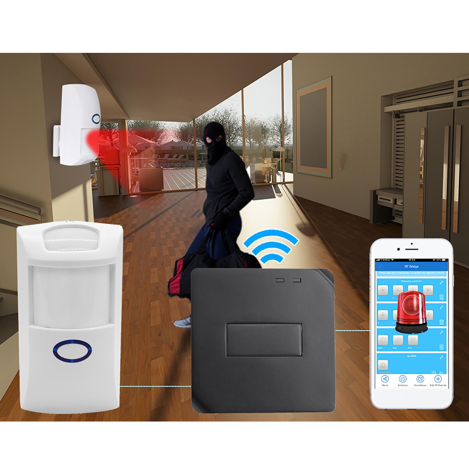 PIR2 Wireless Dual Infrared Detector 433Mhz RF PIR Motion Sensor Smart Home Automation Security Alarm System for Amazon Alexa and Google Home