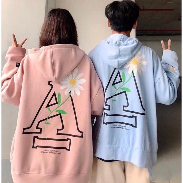 Áo Khoác Hoodie Nỉ In Hình Chữ A Sau Lưng