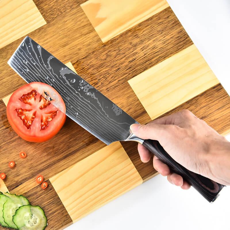 DAO - DAO BẾP NHẬT BẢN USUBA THÉP DAMASCUS MÃ A3 DT125 nt topcoomshop vn