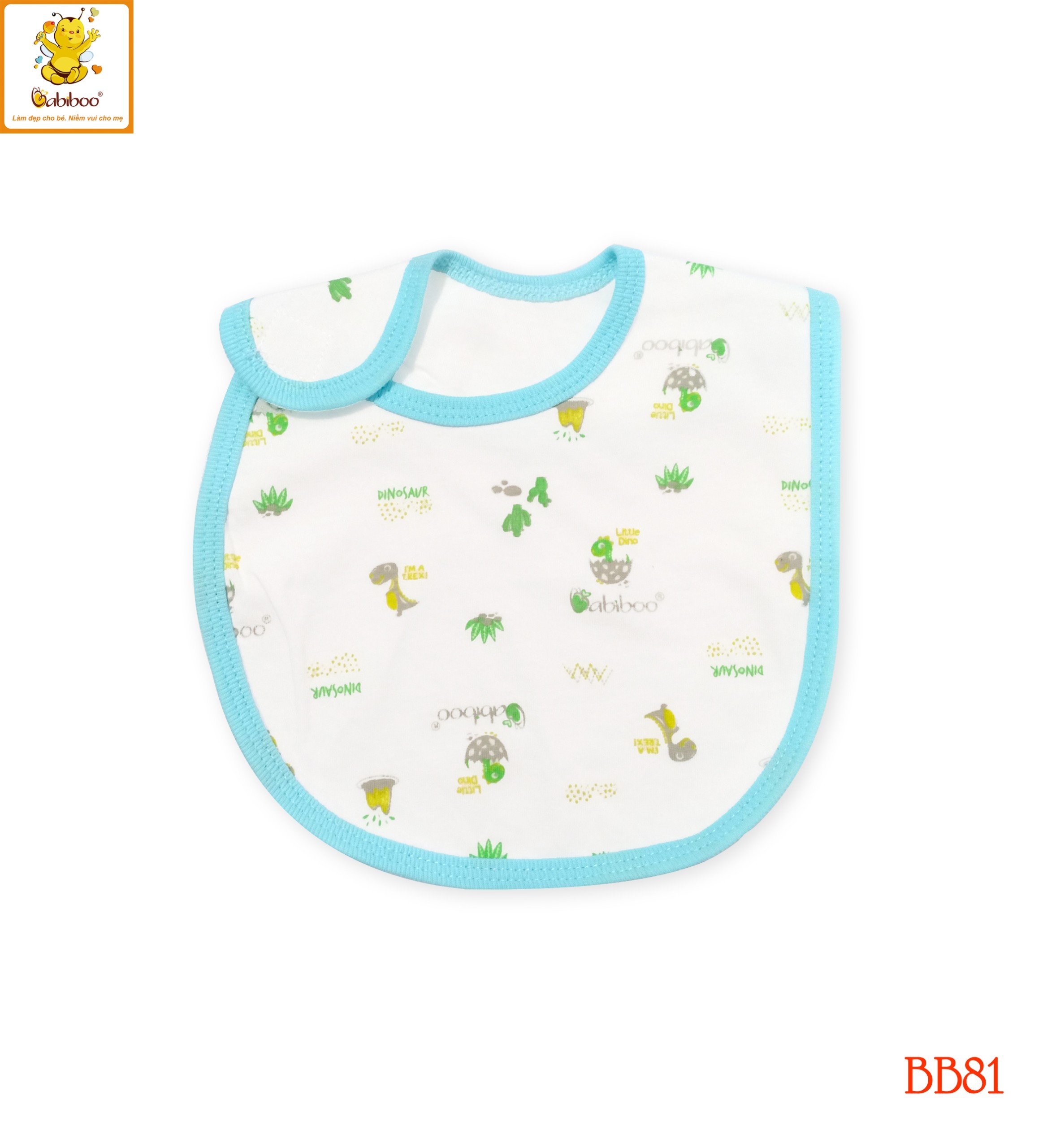 Yếm ăn dặm BABIBOO khăn yếm cho bé ăn dặm, vải cotton 2 lớp BB81