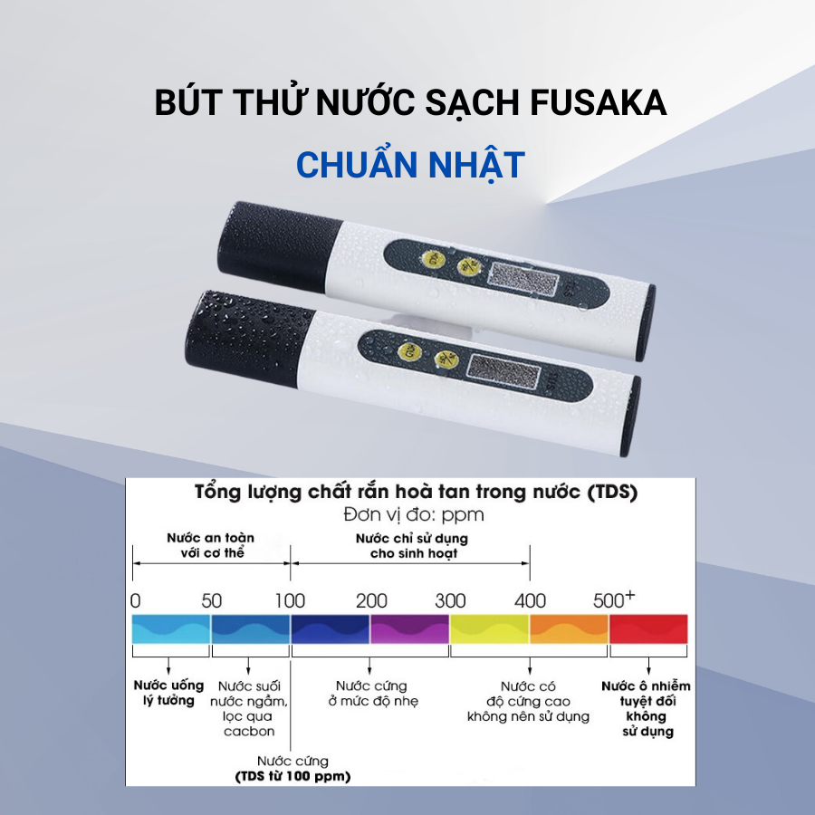 Bút thử nước sạch FUSAKA - Bút thử nước Nhật Bản, Máy kiểm tra chất lượng nước, tặng diêm vô hạn