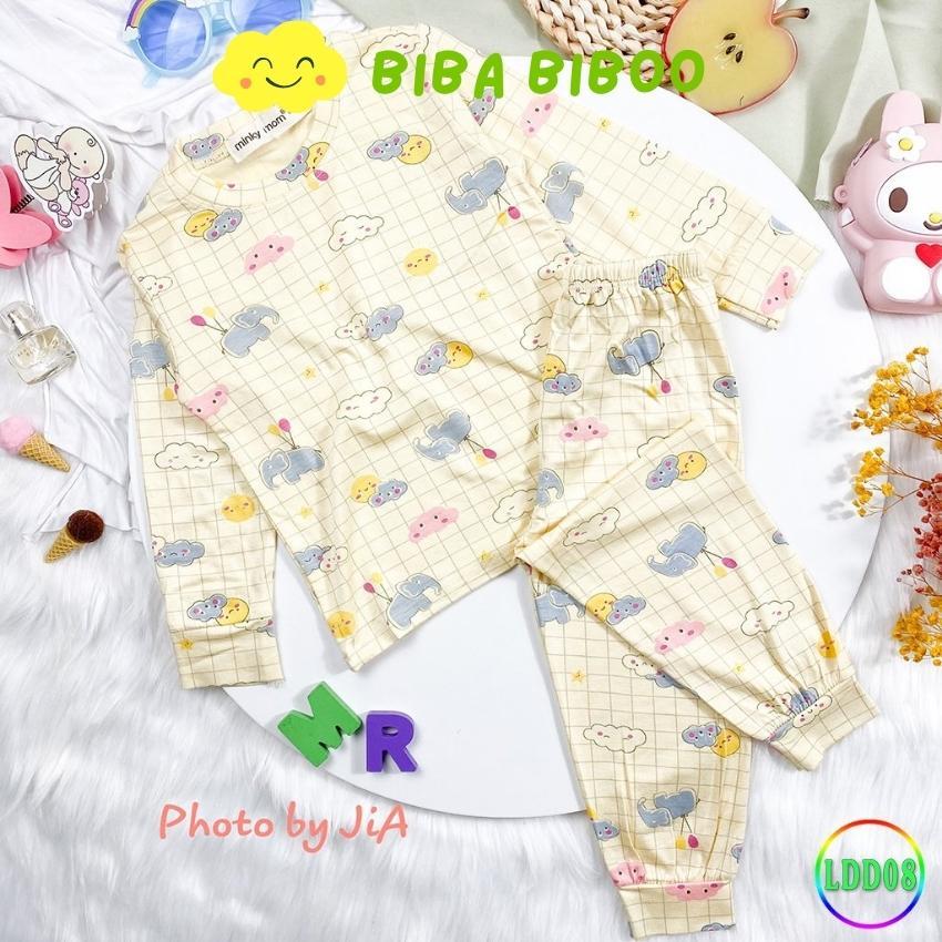 Bộ Quần Áo Trẻ Em Dài Tay Minky Mom LDD08 Từ 8-28 Kg, Vải Thun Lạnh Mềm Mại, Co Giãn, Thấm Hút Mồ Hôi - Màu Nude