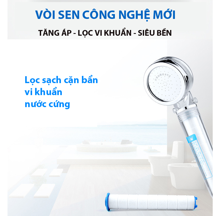 Vòi sen YC-300 tăng áp lõi lọc nước khử khuẩn Hàn Quốc - Tặng thêm 1 lõi lọc GD00006